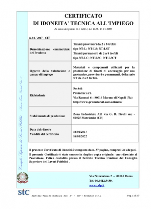 Certificato di idoneità tecnica all'impiego